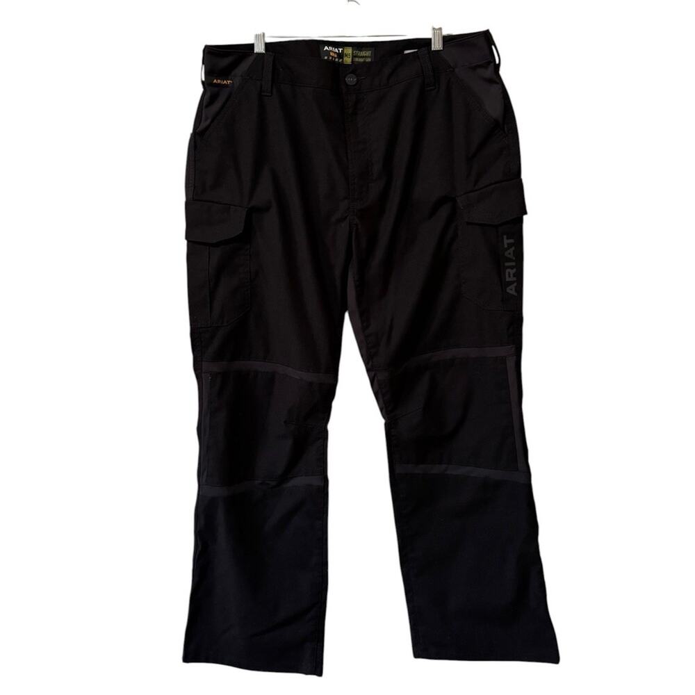 Ariat Rebar M5 Straight Leg Pants Mens 38x30 Black Cargo Work Utility Outdoor